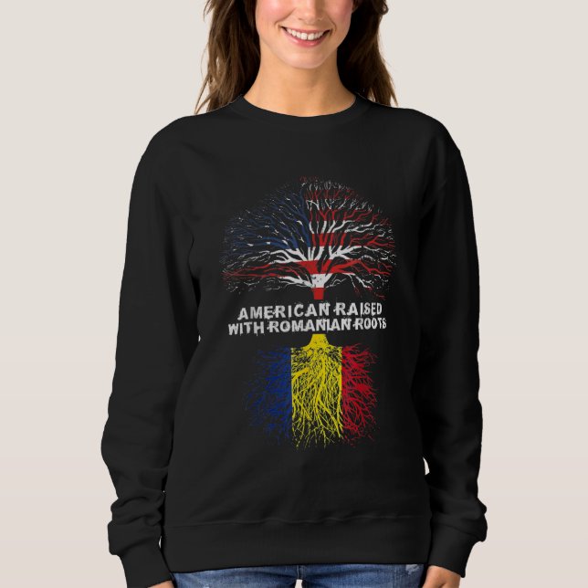 American Raised With Romanian Roots T Shirt (Framsida)