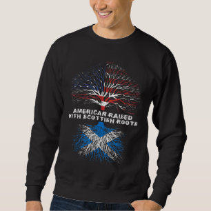 American Razed with Scottish Roots Scotland Lång Ärmad Tröja
