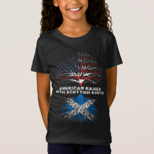 American Razed with Scottish Roots Scotland T Shirt