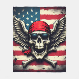 American Rebel Skull Fleece Blanket
