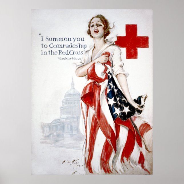 American Red Kor Vintage Världskrig I Poster (Framsidan)