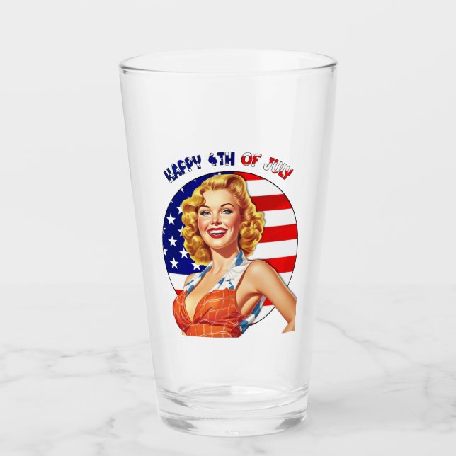 American Retro Pin-up Girl Art Glaskopp (Framsida)