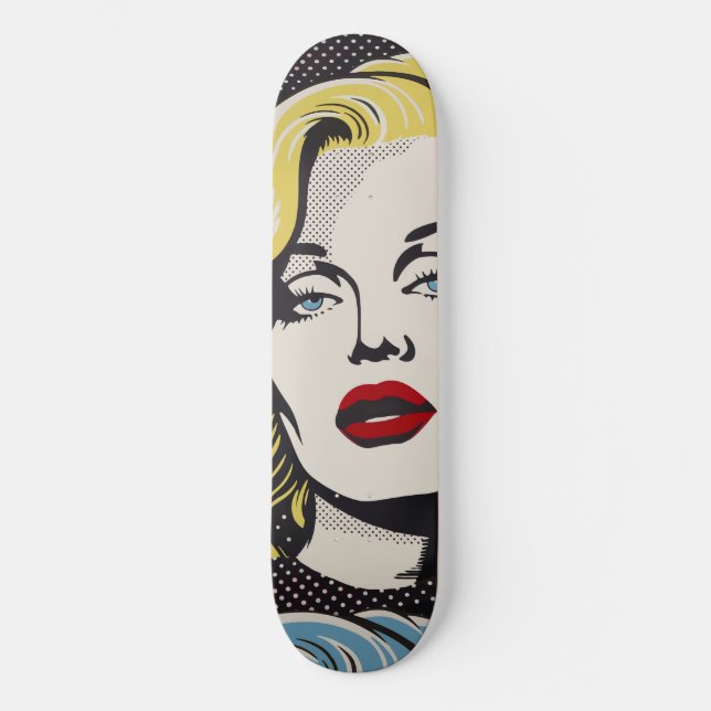 American Retro Pop Art Diva Mini Skateboard Bräda 18,5 Cm (Framsida)