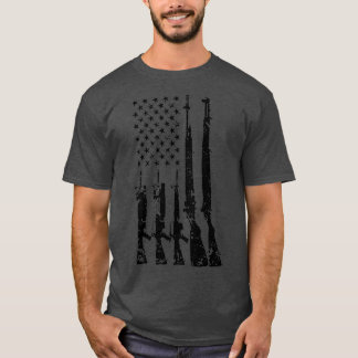 American Rifles Flagga (Black Distress) (2) T Shirt