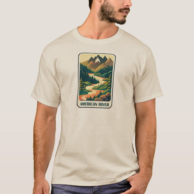 American River California Färg T Shirt (Framsida)