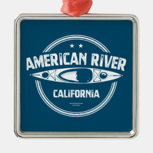 American River California Kayaking Julgransprydnad Metall