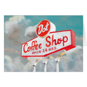 American Roadside Kaffeshoppsignatur Hälsningskort