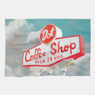 American Roadside Kaffeshoppsignatur Kökshandduk