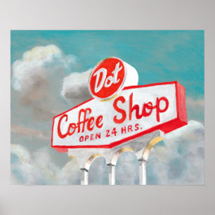 American Roadside Kaffeshoppsignatur Poster