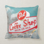 American Roadside | Koffebutiksskylt Kudde<br><div class="desc">American Roadside | Kaffe Shop-signatärartist: Naomi McCavitt</div>