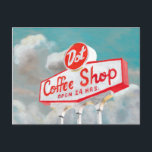 American Roadside | Koffebutiksskylt Vykort<br><div class="desc">American Roadside | Kaffe Shop-signatärartist: Naomi McCavitt</div>