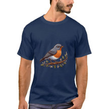 American Robin bird Basic Mörk T-Shirt
