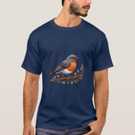 American Robin bird Basic Mörk T-Shirt