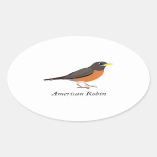 American Robin Ovalt Klistermärke