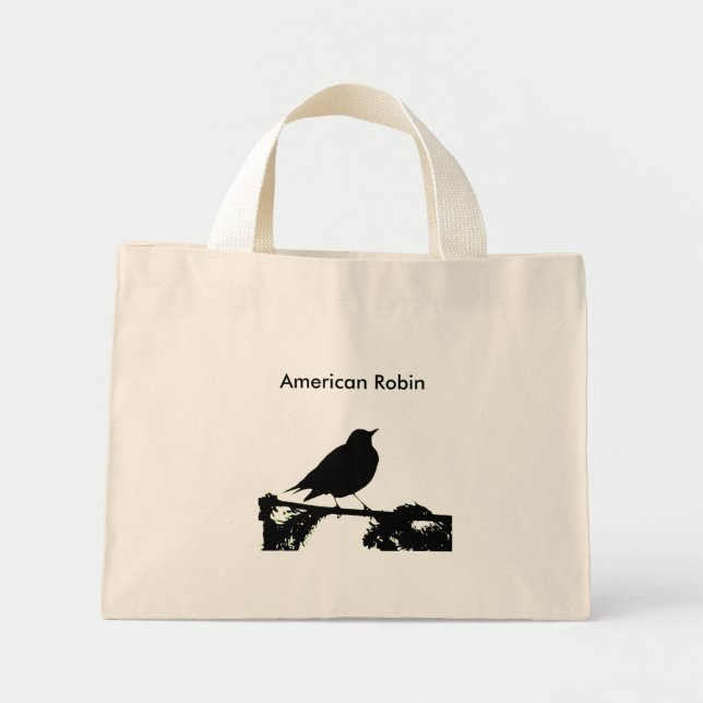 American Robin Silhouette-bag Mini Tygkasse (Framsidan)