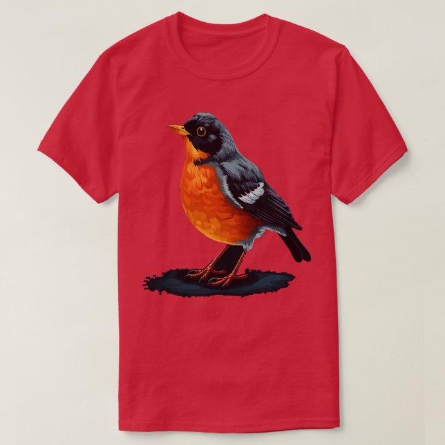 American Robin Smiling T Shirt (Design framsida)