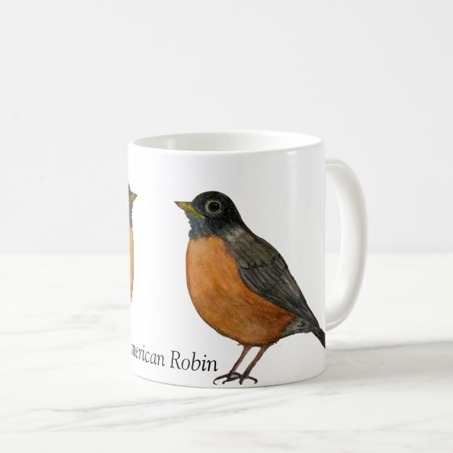 American Robin White Coffee Kopp (Framsida höger)