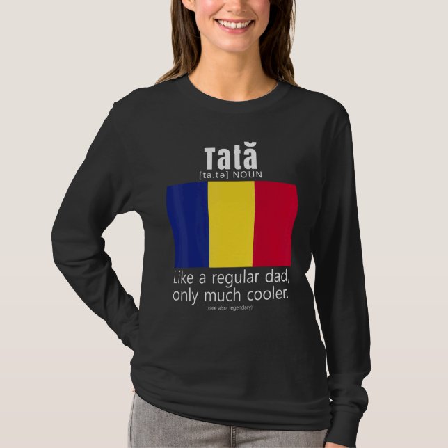 American Romanian Patriot Flag Fathers Day Romania T Shirt (Framsida)