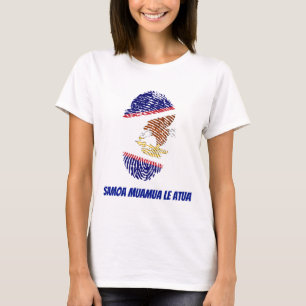 American Samoa Flagga Fingerprint T Shirt