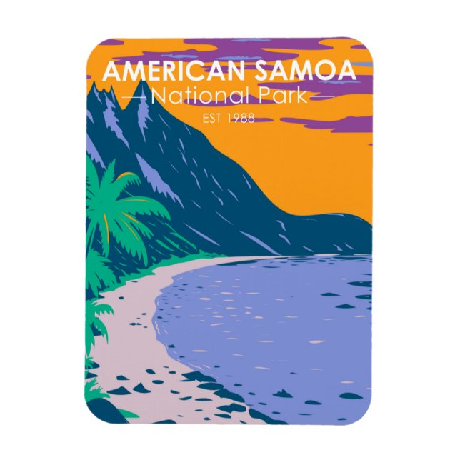 American Samoa National Park Ofu Beach Magnet (Vertikal)