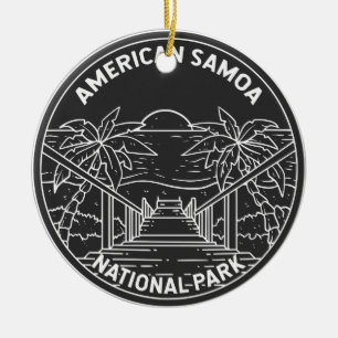 American Samoa National Park Ofu Beach Monoline Julgransprydnad Keramik