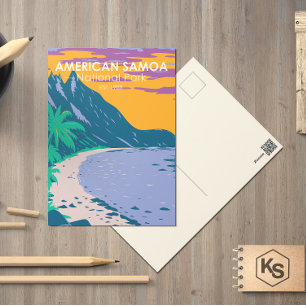 American Samoa National Park Ofu Beach Postcard Vykort