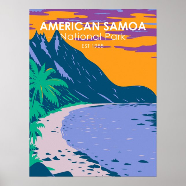 American Samoa National Park Ofu Beach Poster (Framsidan)