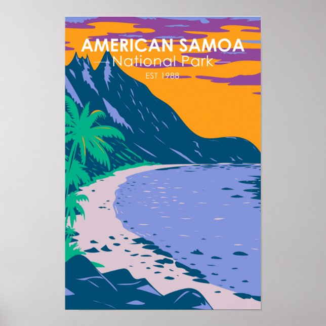 American Samoa National Park Ofu Beach Poster (Framsidan)