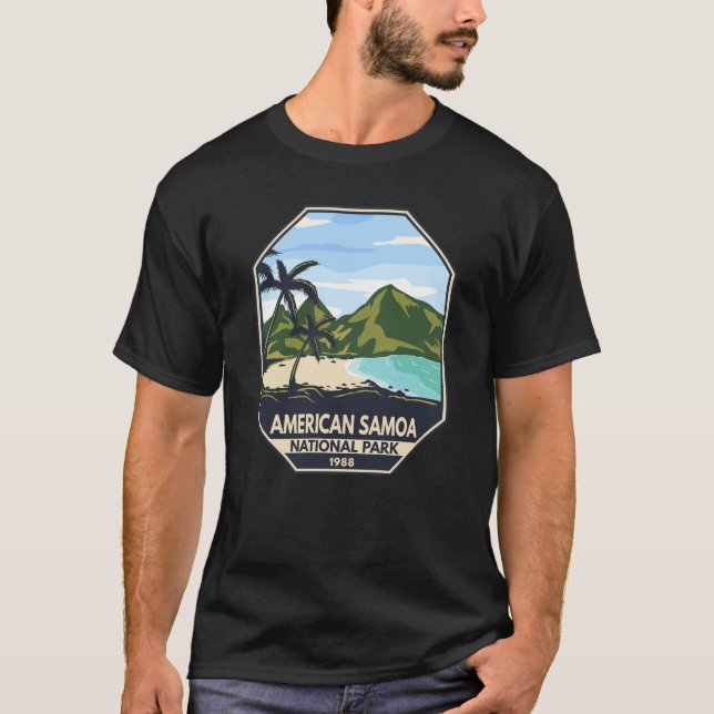 American Samoa National Park Retro Emblem T Shirt (Framsida)