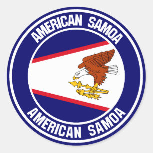 American Samoa rundaEmblem Runt Klistermärke