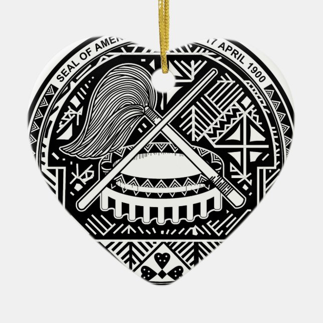 American Samoa vapensköld Julgransprydnad Keramik (Framsidan)