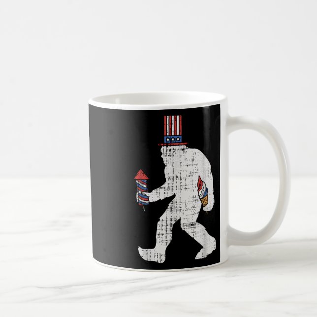 American Sasquatch Funny Usa Bigfoot 4:e juli P Kaffemugg (Höger)