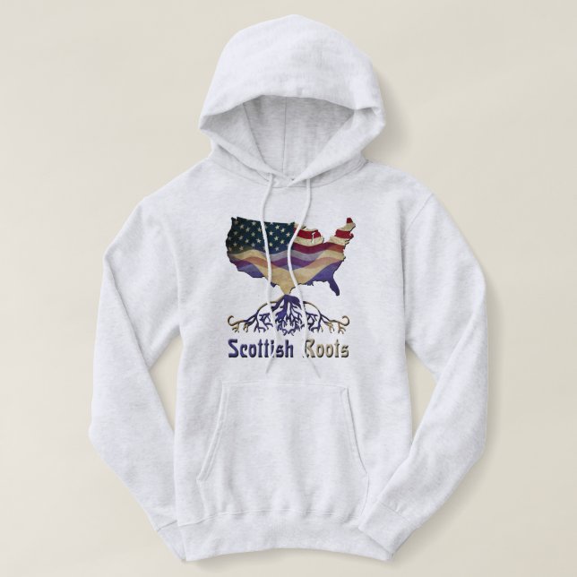 American Scottish Roots Design Hoodie T Shirt (Design framsida)