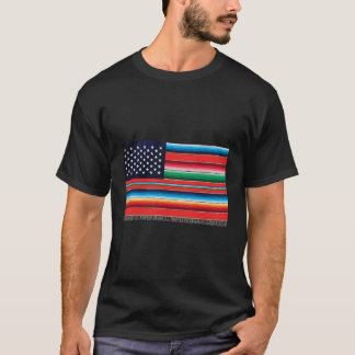 American Serape Blanket Stripe Flagga T Shirt