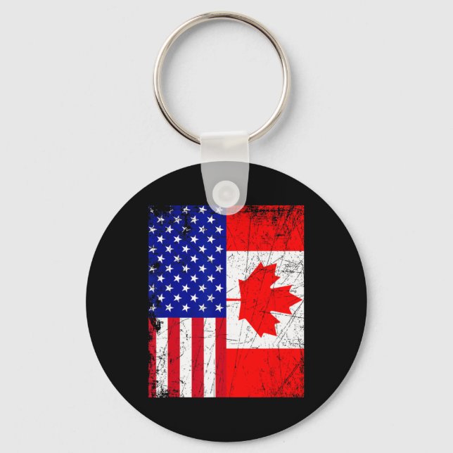 American Shirt USA Kanada, Flagga 4 juli Nyckelring (Framsida)