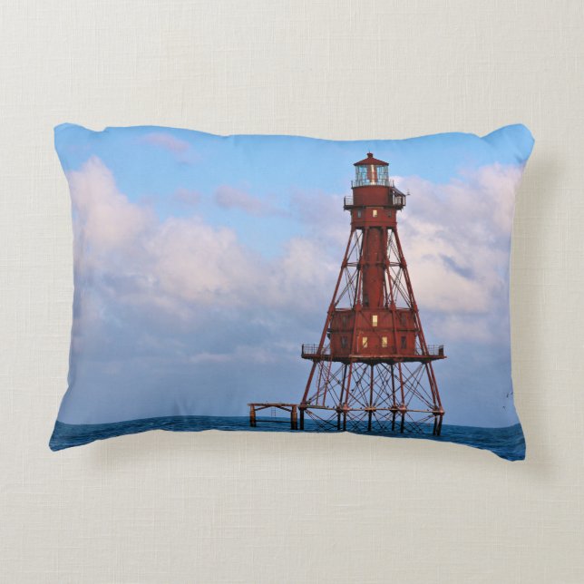 American Shoal Lighthouse, Florida Accent Pillow Prydnadskudde (Baksidan)