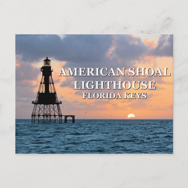 American Shoal Lighthouse, Florida Postcard Vykort (Framsida)