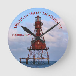 American Shoal Lighthouse Florida Round Wall Clock Rund Klocka
