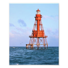 American Shoal Lighthouse, Florida Satin Photo Fototryck