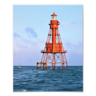 American Shoal Lighthouse, Florida Satin Photo Fototryck