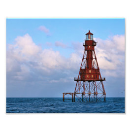 American Shoal Lighthouse, Florida Satin Photo Fototryck