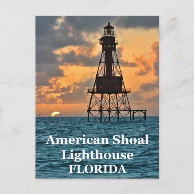 American Shoal Lighthouse, Florida vykort (Framsida)