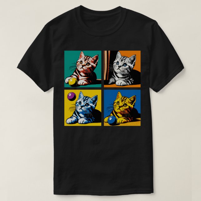 American Shorthair Art Cat Kattunge T Shirt (Design framsida)