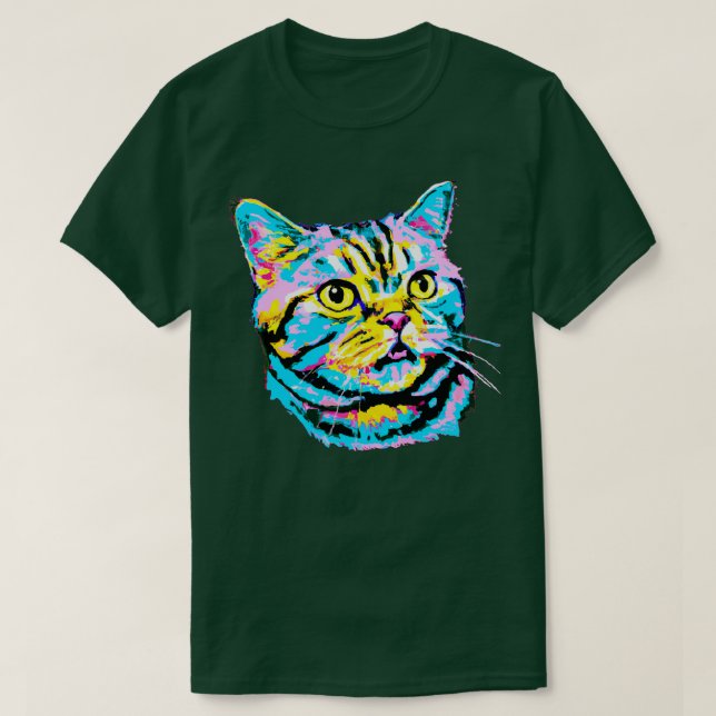 American Shorthair Art Cat Lover Gif T Shirt (Design framsida)