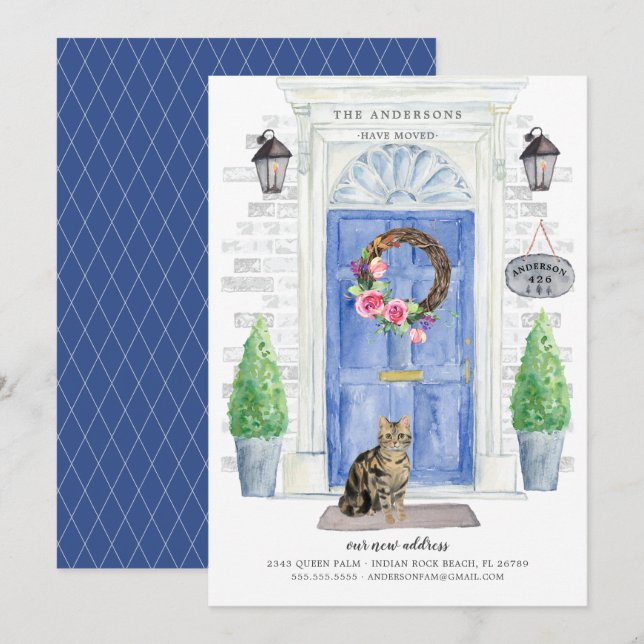 American Shorthair Brown Tabby Flytta Notice Inbjudningar (Fram/baksida)