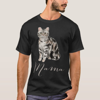 American Shorthair Grått Tabby katt Mamma Cat Mamm T Shirt
