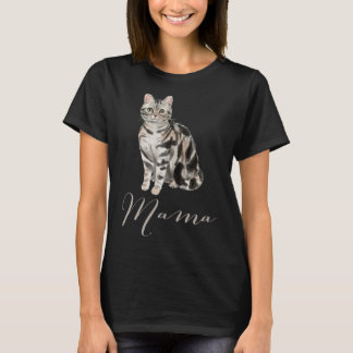 American Shorthair Grått Tabby katt Mamma Cat Mamm T Shirt