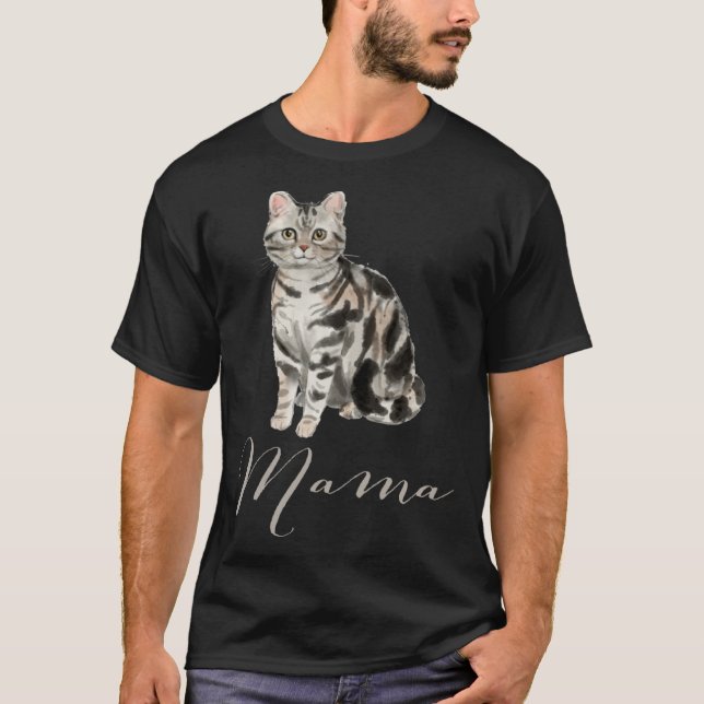 American Shorthair Gray Tabby Cat Mama  Cat Mom Pr T Shirt (Framsida)