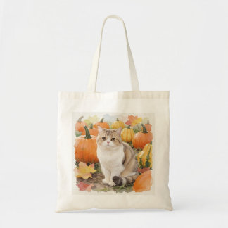 American Shorthair Höst Pumpa Patch Tote Bag Tygkasse