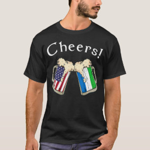 American Sierra Leonean Patriot US Flagga Beer Leo T Shirt
